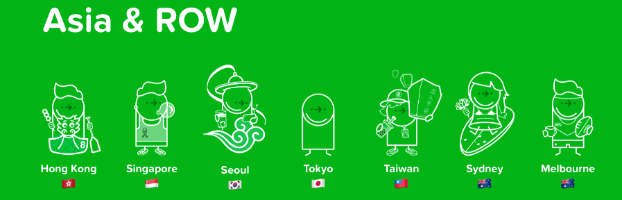 日本自由行 旅遊 好用 app/ 網頁
CityMapper為台灣 東京 雪梨 新加玻 香港 墨爾本 設計的小綠人，吉祥物logo