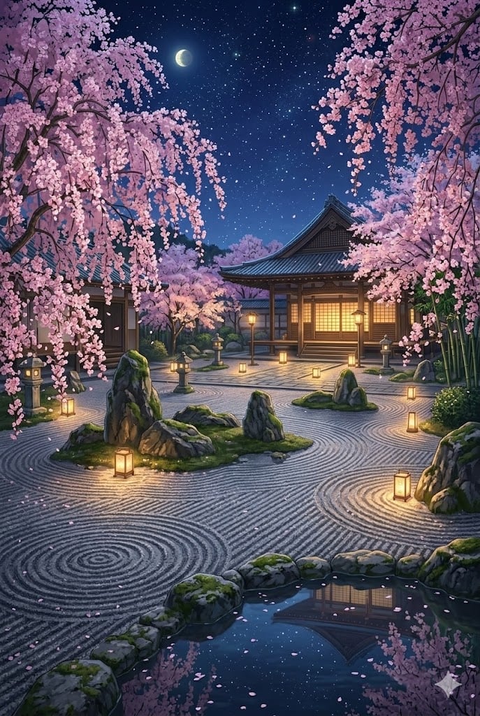 京都高台寺夜櫻:著名的夜間點燈與石庭、竹林光影,充滿都會感的深夜浪漫